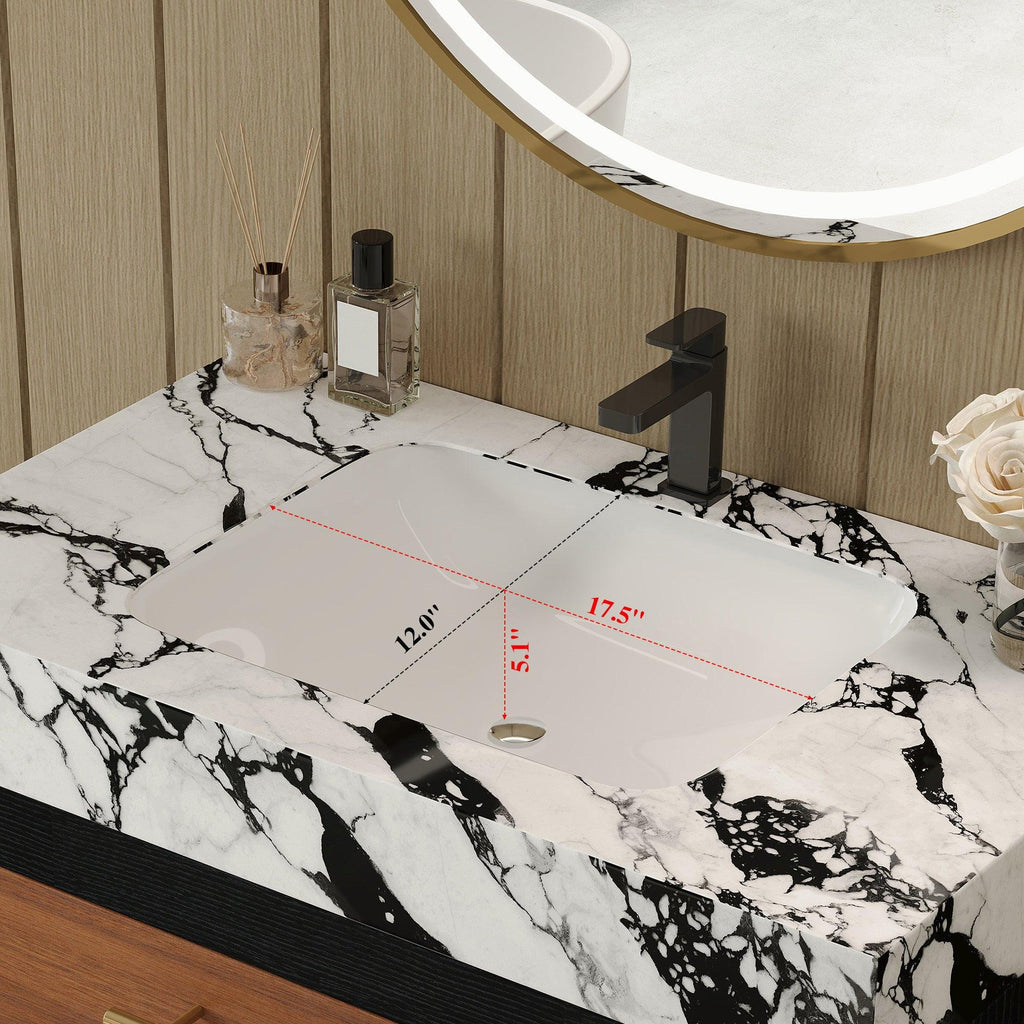 Modern Free-Standing Bathroom Vanity with Ceramic Sink.