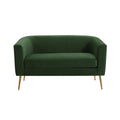 Retro Green Velvet Loveseat with Modern Design.