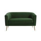 Retro Green Velvet Loveseat with Modern Design.