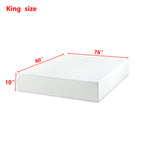 King Size Green Tea Memory Foam Mattress dimensions: 76 inches wide by 80 inches long and 10 inches thick. Perfect fit for king-size bed frames.