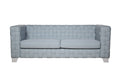 Saree 85-Inch Light Teal Chenille 2-Seater Sofa with White Finish