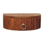 Solid Wood Nightstand with Ring Pull in Modern Style.