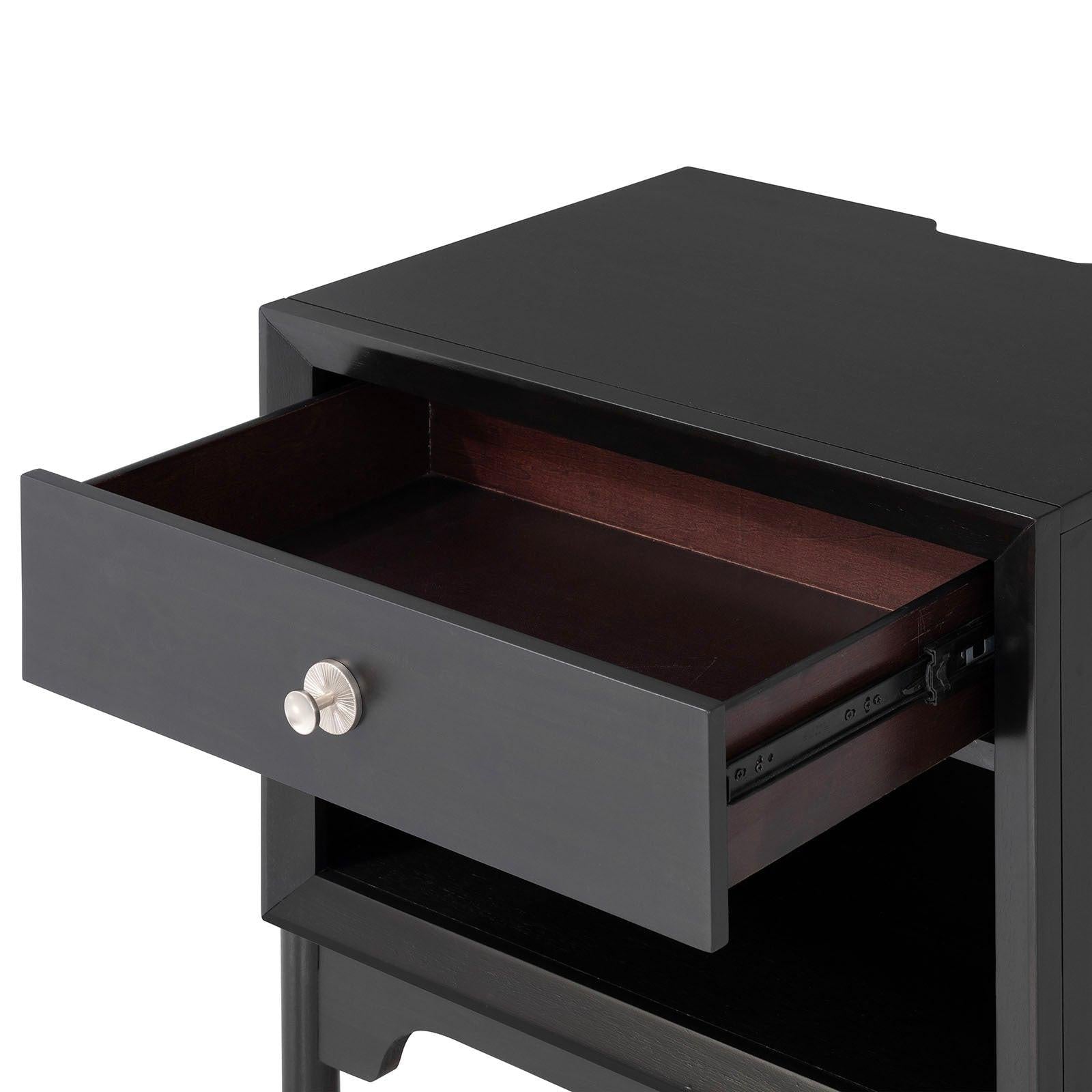 Mid-Century Modern Nightstand with USB Charging Port.