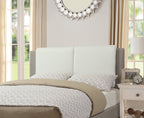 Modern King Size Bed Set with Two Tone Upholstered Headboard.