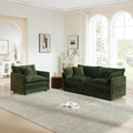 Green Chenille 2-Piece Loveseat and Accent Chair Set