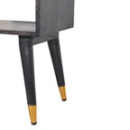 Solid Wood Mid-Century Bedside Table with Open Shelf.