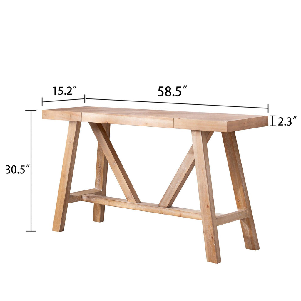 Farmhouse A-Frame Console Table - 58.5" Wide.