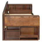 Rear view of Queen Daybed showing storage compartments and hydraulic lift armrests for additional workspace access.