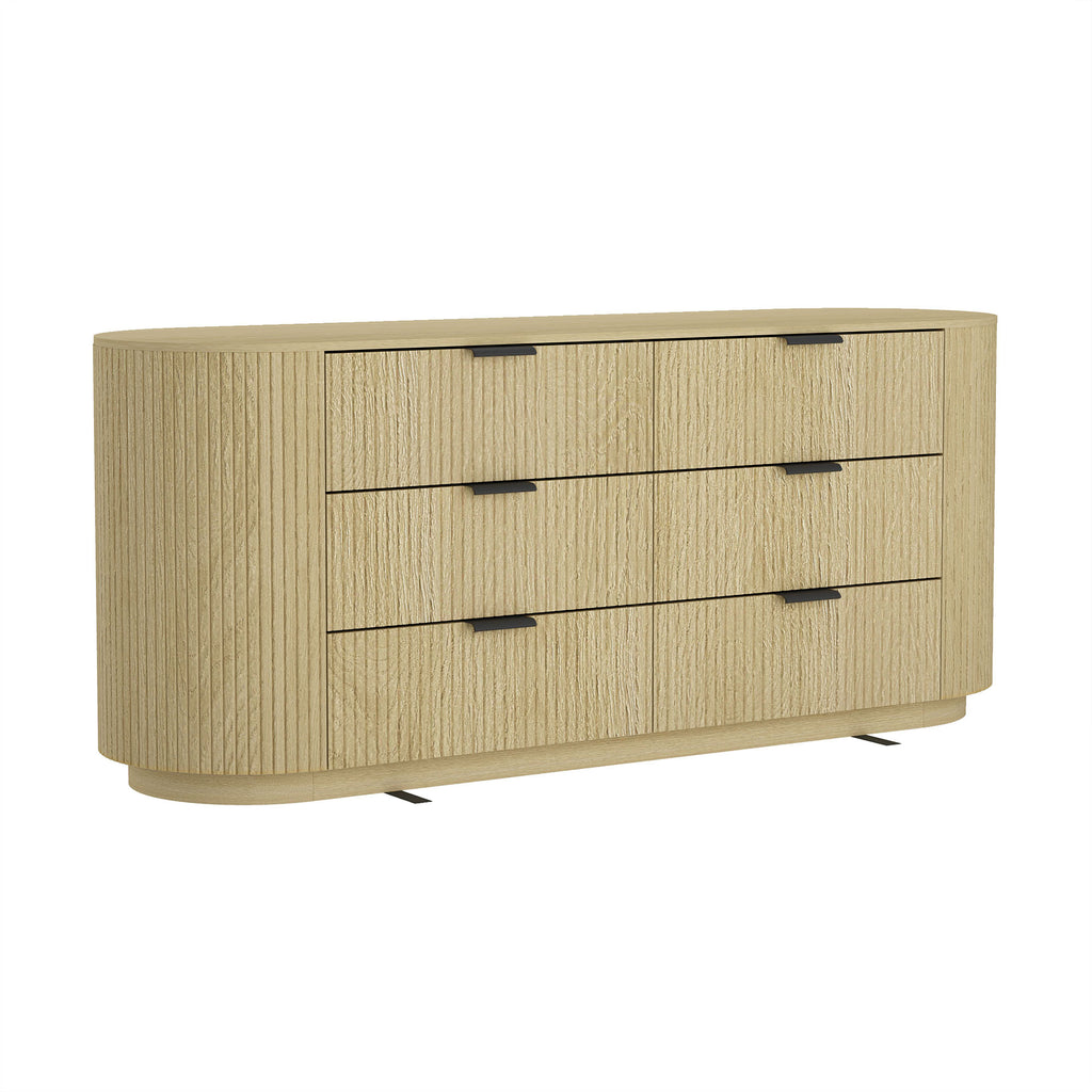 Olivia 71' Dresser in Natural Oak (6-Drawer)