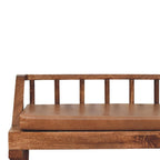 Solid Wood Leather Bench - Artisan Furniture.