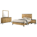 Georgina Natural Pine Mid-Century Queen Bedroom Set.