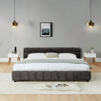California King Upholstered Bed with Storage - Dark Gray.