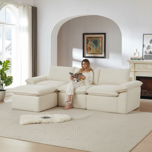 Corduroy Cloud Sofa Flexible Modern Design.