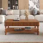 Vintage Brown Lift Top Coffee Table with Storage.