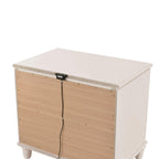 Modern Two-Drawer Nightstand with USB Ports for Bedroom.