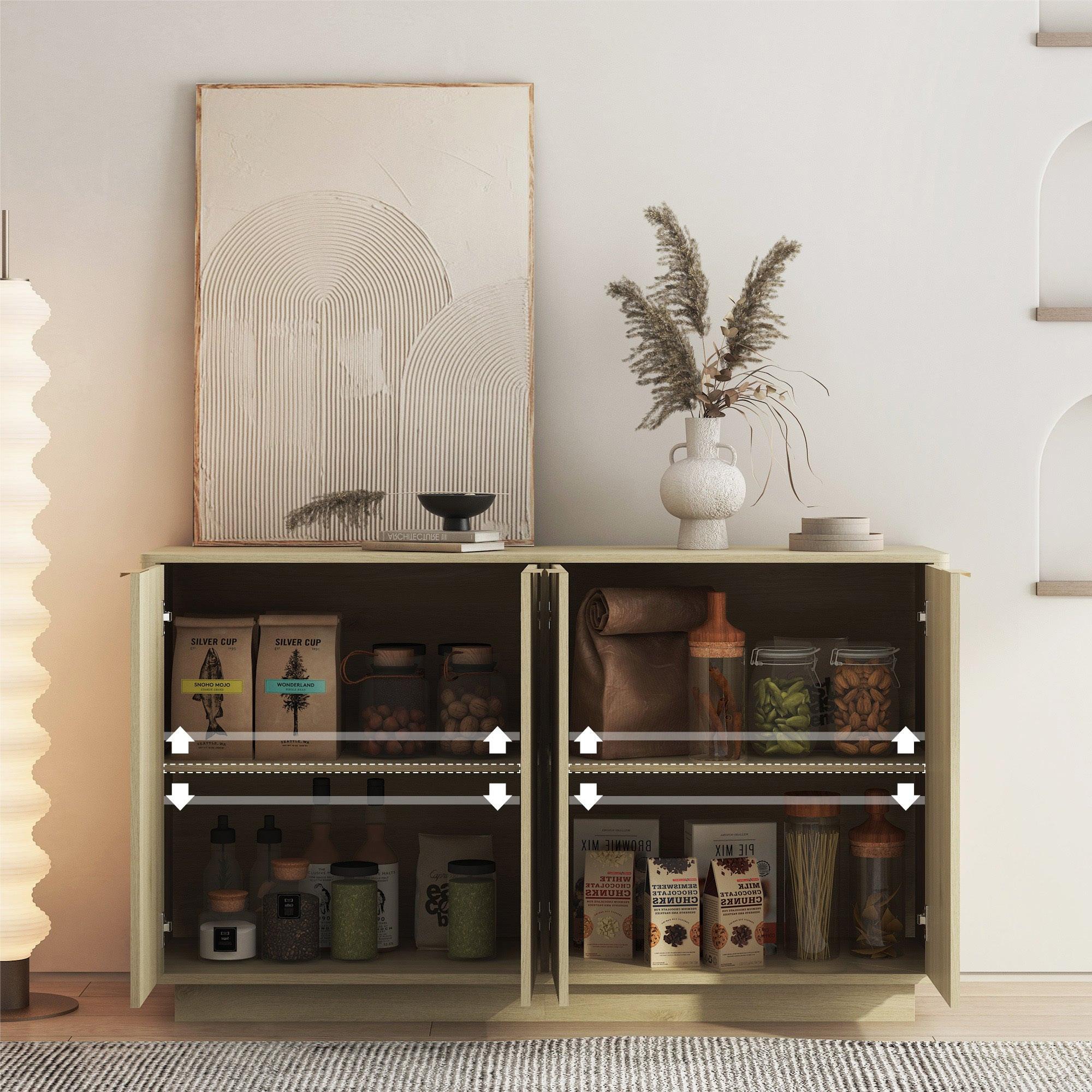 Wood Modern Buffet Cabinet - Elegant Storage Solution.