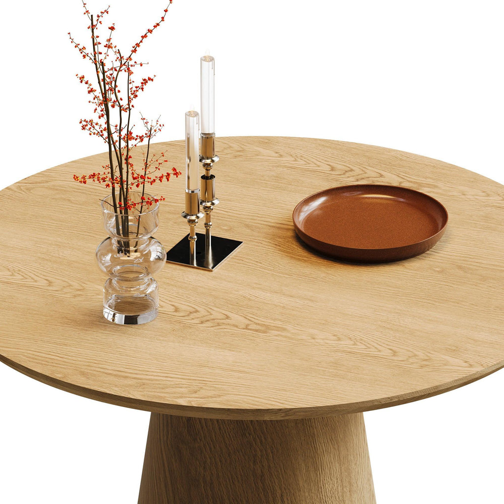 43 Inch Round MDF Dining Table for Modern Spaces.