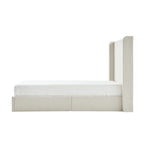 Carmen Wingback Bed Frame in Ivory Boucle - King Size.