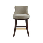Lucia Taupe Chenille Counter Stool with Beech Wood Legs