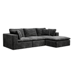 Modular Sectional Sofa Grey - Upholstered Couch for Living Room.