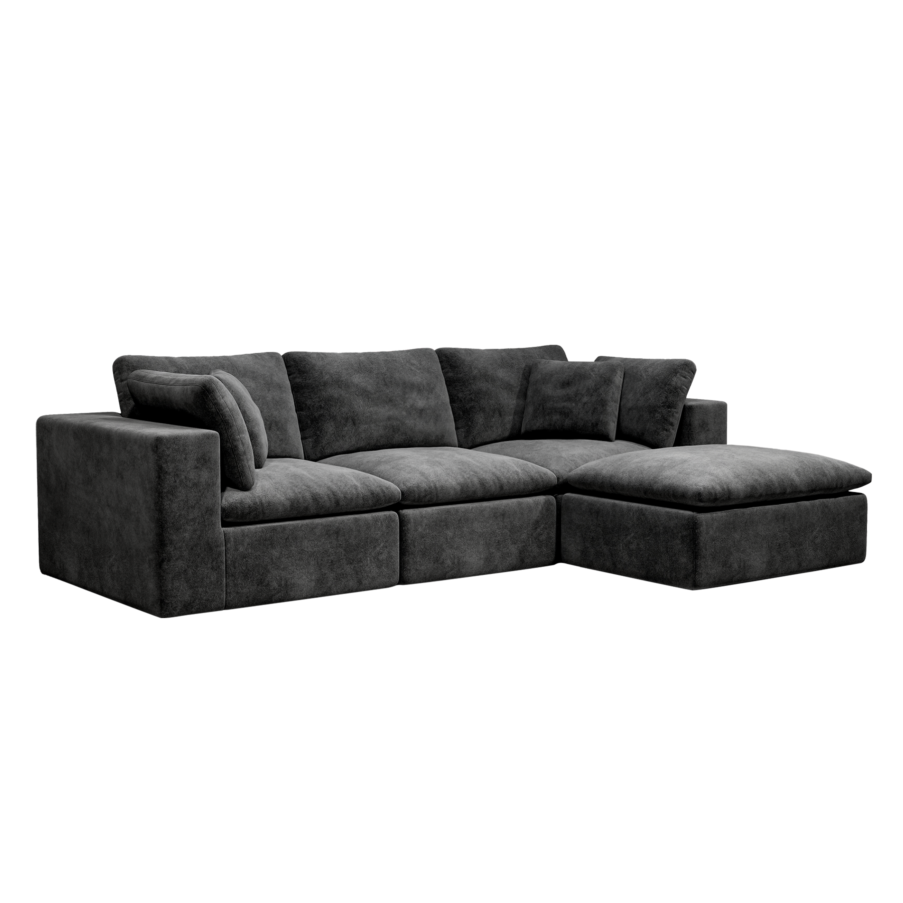 Modular Sectional Sofa Grey - Upholstered Couch for Living Room.