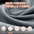 Close-up of soft, breathable chenille fabric used in the L-Shaped Sectional Sofa - Modern Reversible Chaise Couch, emphasizing skin-friendly texture.