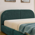 Queen Size Upholstered Bed Frame in Green.