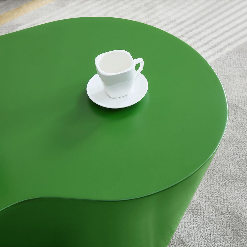 50 Inch Green Fiberglass Coffee Table for Living Room.