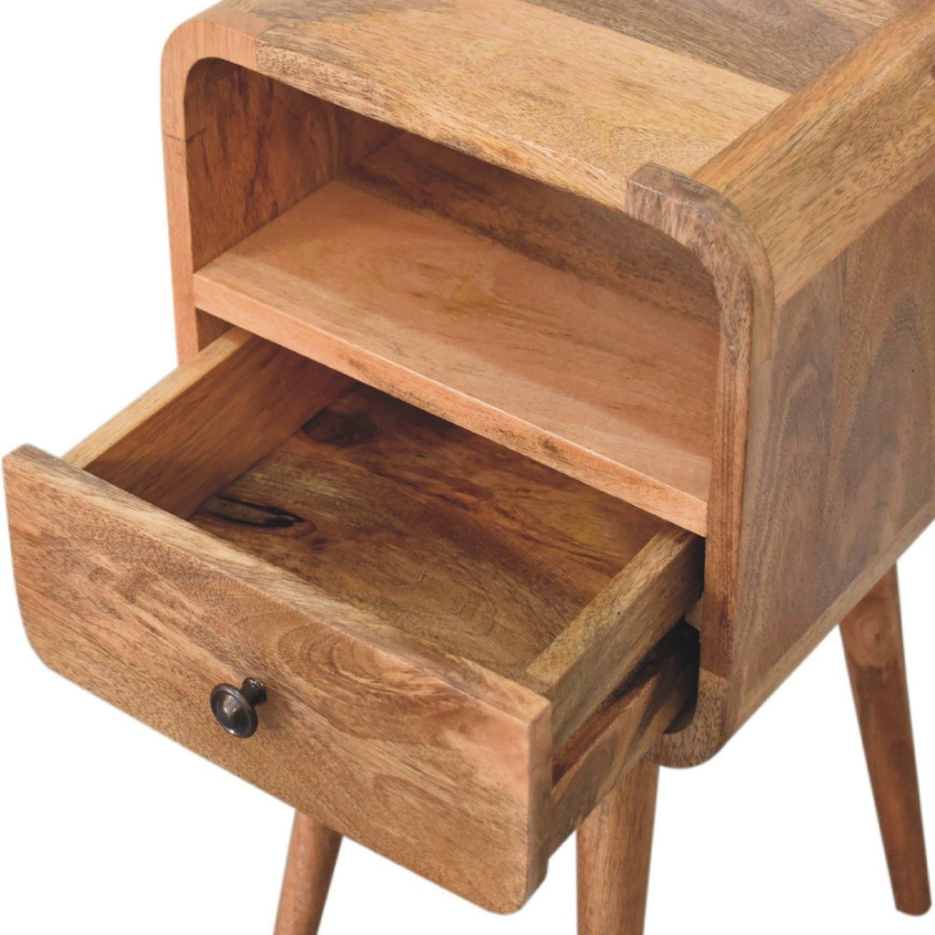 Mini Oakish Curve Open nightstand.
