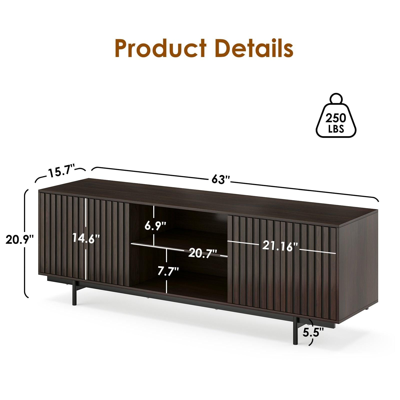 Mid Century Modern TV Stand for TVs Up to 75 inches.