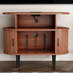 Mid Century Modern Record Player Stand with Charging Station.