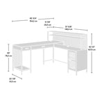 L-Shaped Desk, Brown finish.