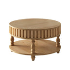 Mid-Century Modern Fluted Coffee Table with Storage.