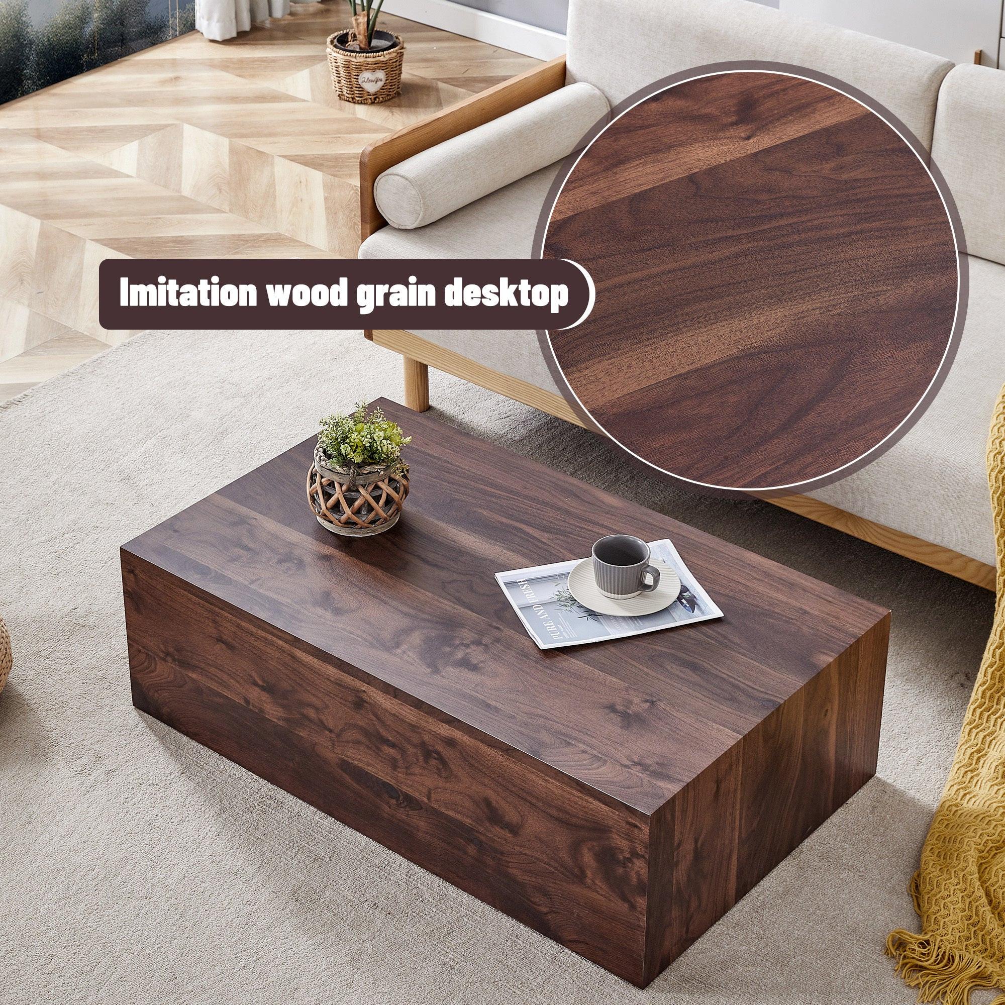 Walnut MDF Coffee Table - 39.3x23.6x12 Inch Design.
