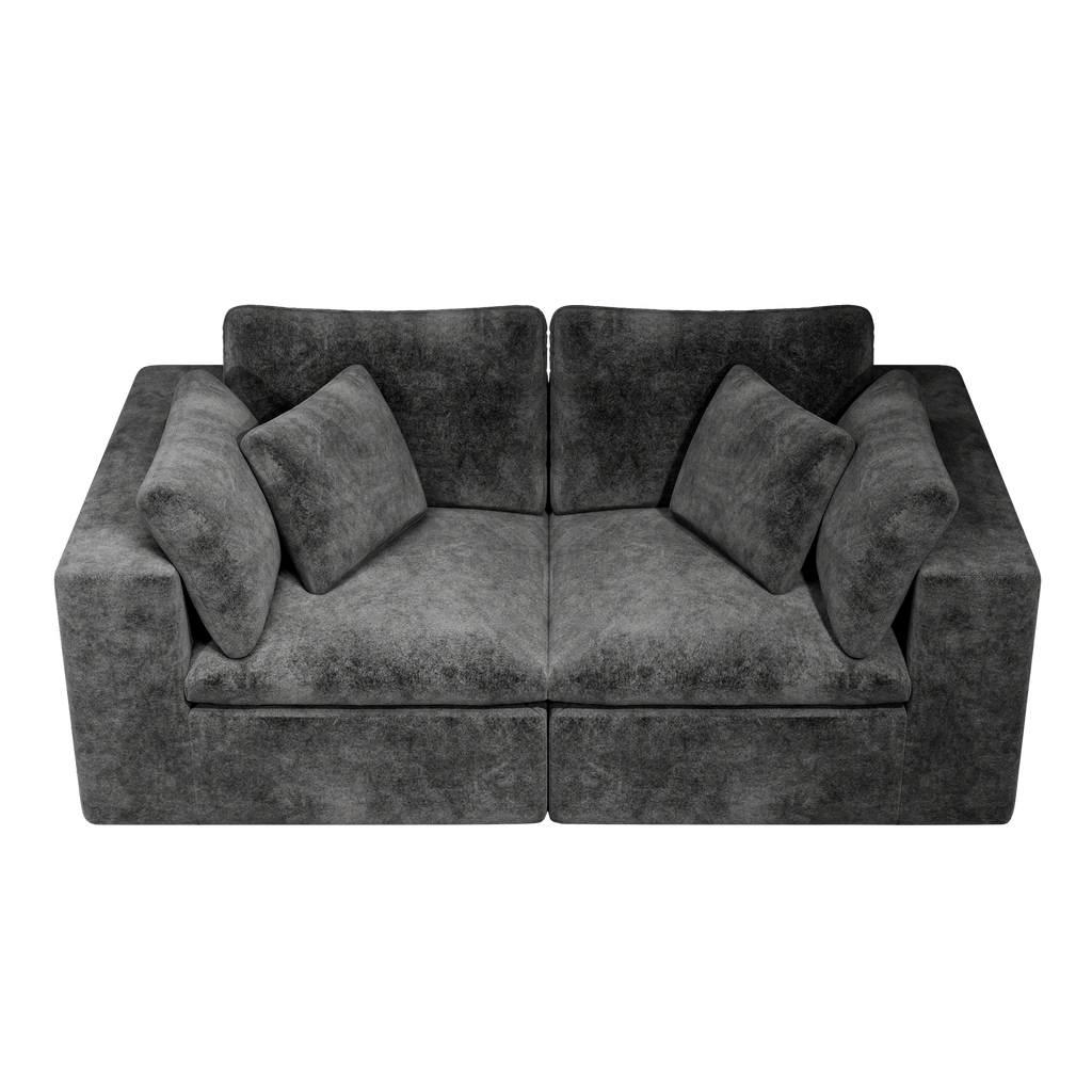 Modular Sectional Sofa in Grey - No Assembly Needed.