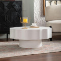 Scalloped White Coffee Table for Modern Living Spaces.
