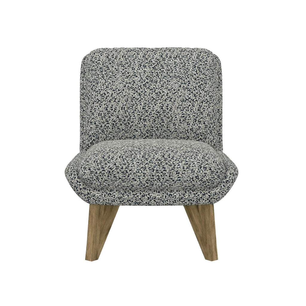 Blue Armless Accent Chair.
