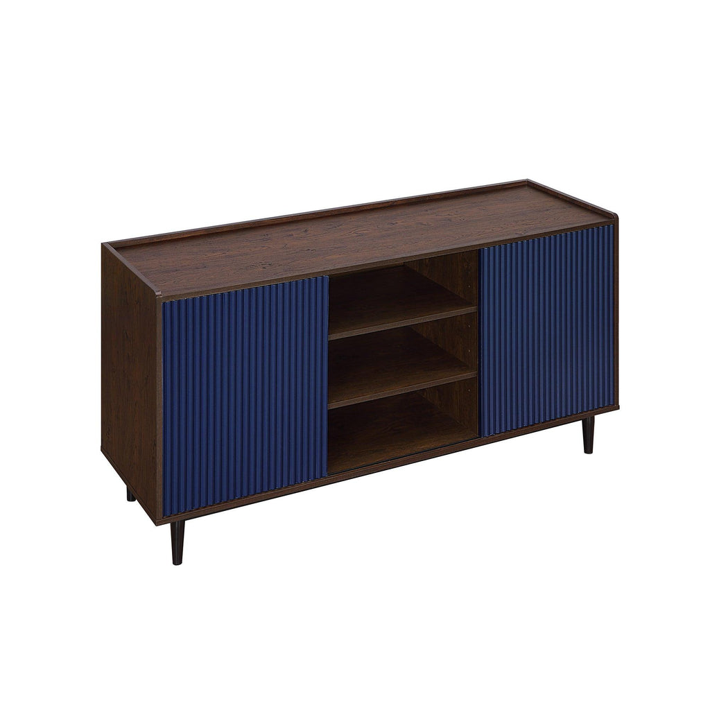 Duane 59' Fluted Sideboard in Navy Blue.