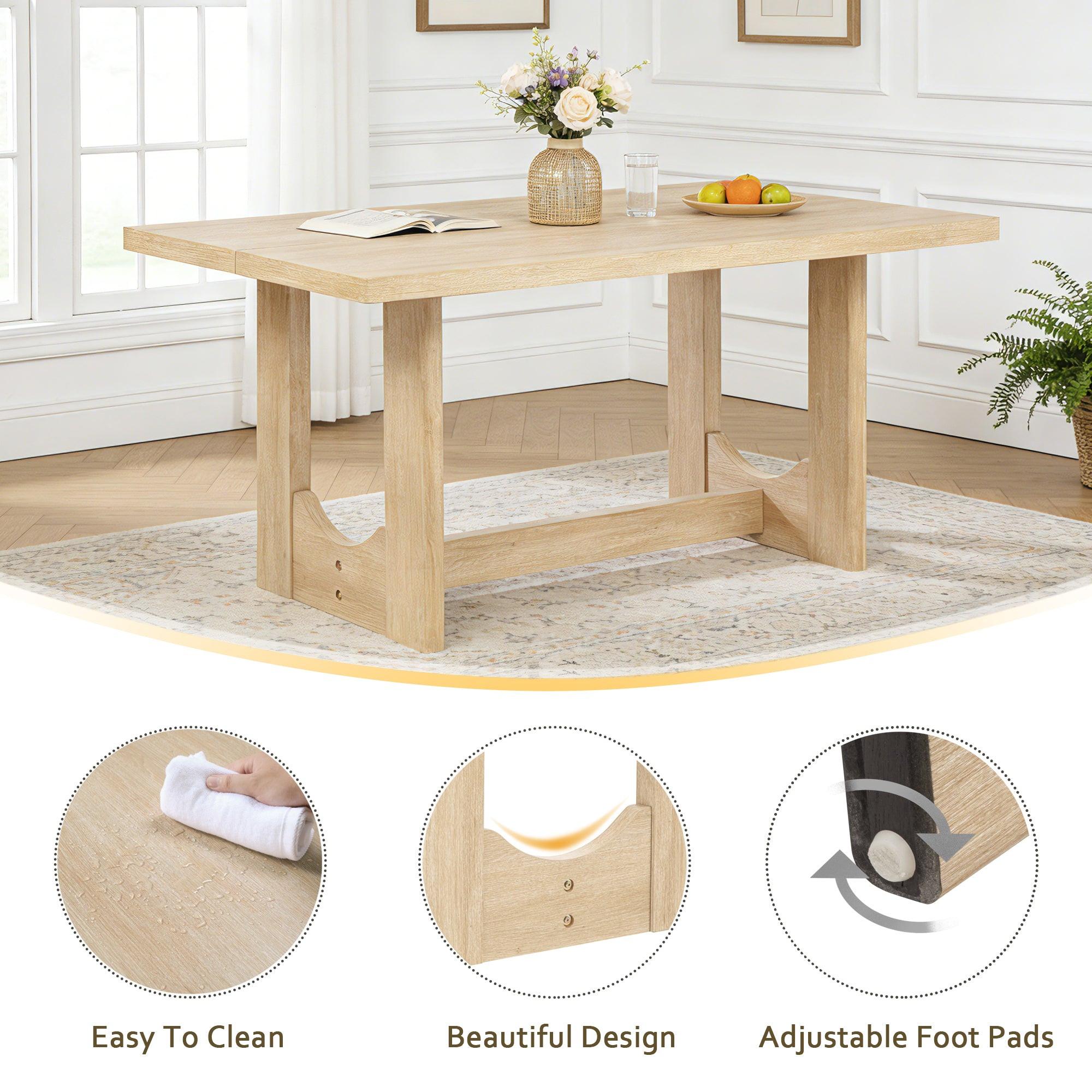 6 Piece Dining Table Set with Bench for Dining Room.