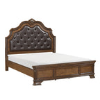 Elegant Queen Bed with Upholstered Headboard.