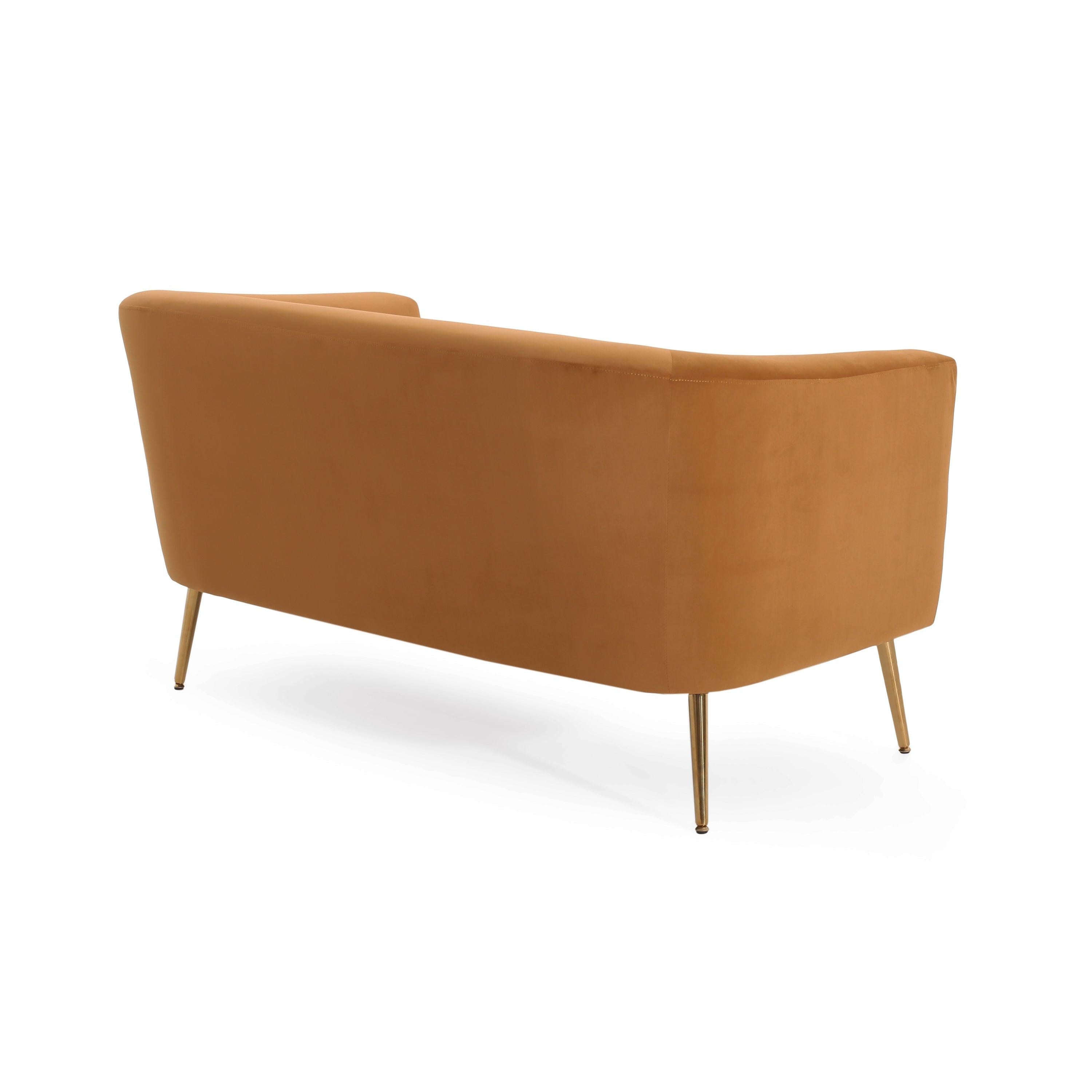 Velvet Loveseat with Modern Design - Elegant Comfort.