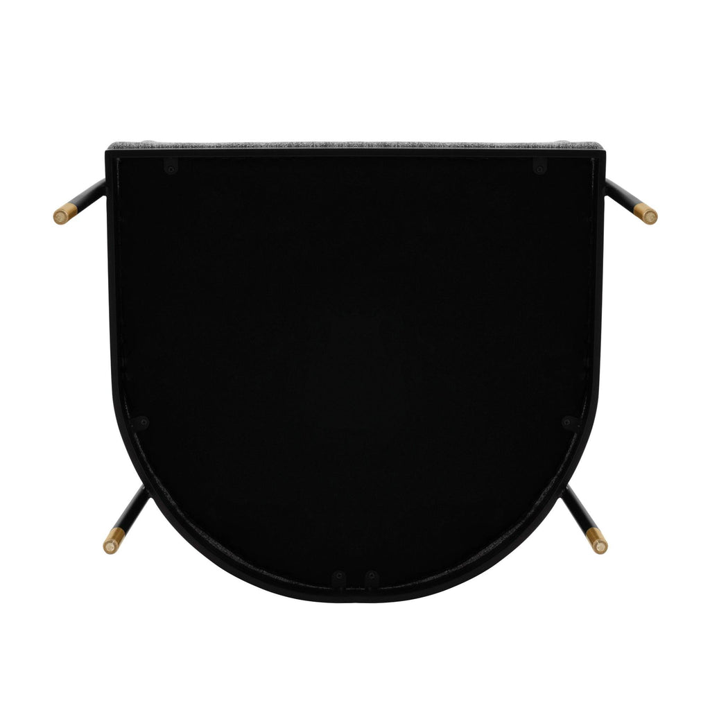 Lia Metal Chenille Armchair in Gray.