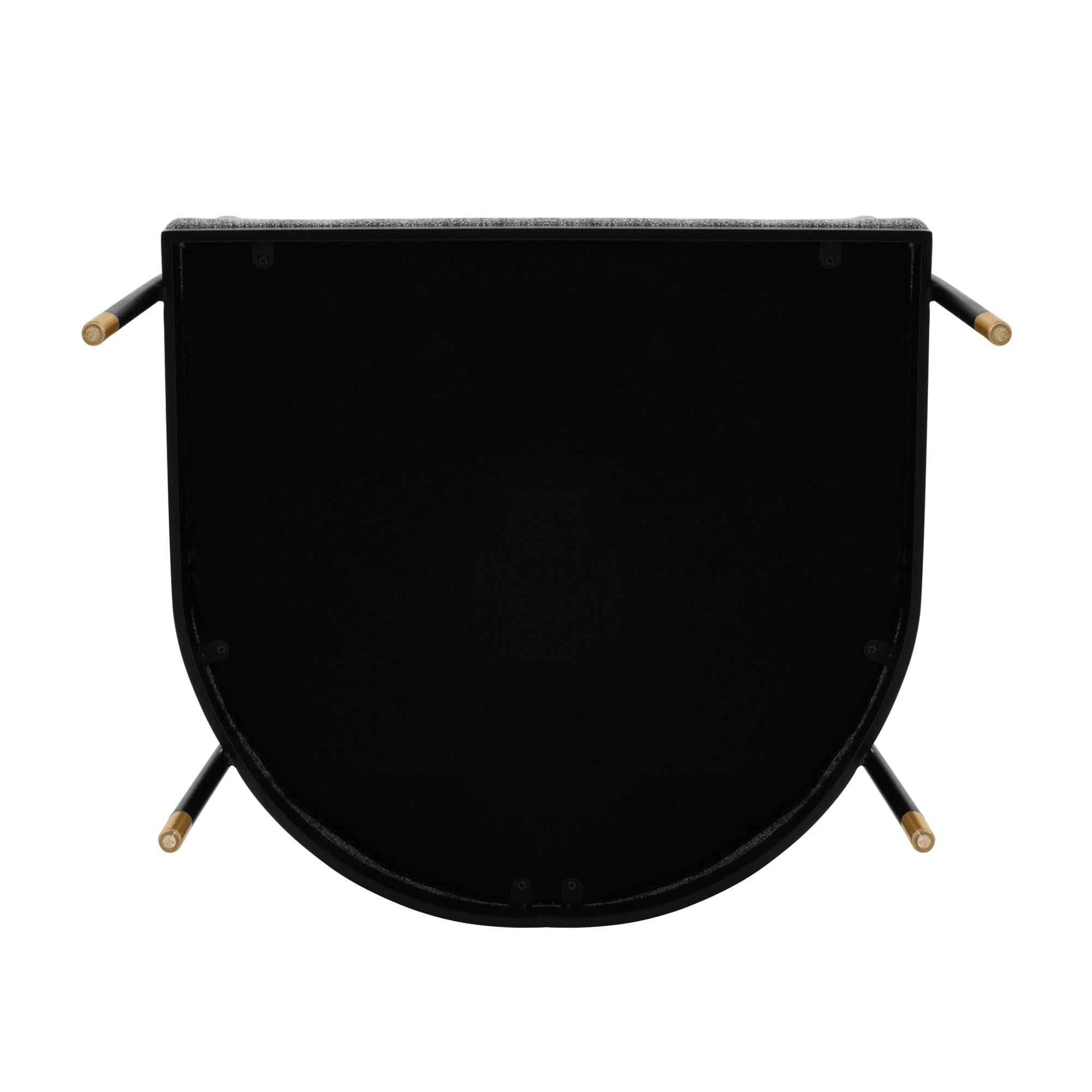 Lia Metal Chenille Armchair in Gray.