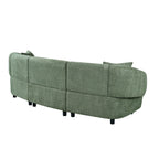 Curved 3-Seater Sofa in Green - Comfortable Seating & Modern Design.
