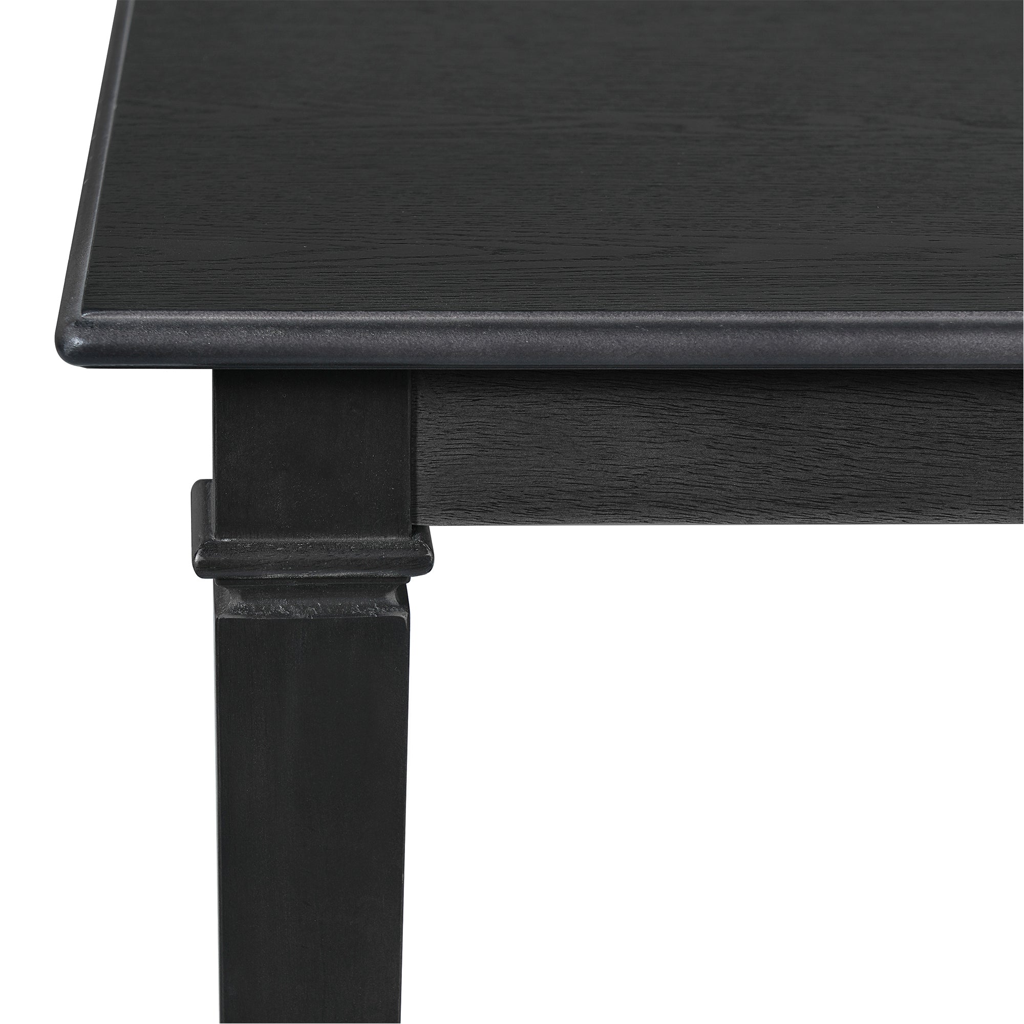 Detailed view of table leg and edge from retro dining set highlighting craftsmanship and durable construction for everyday dining use.