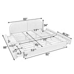 King Size Upholstered Bed Frame in Green - Modern Design.