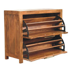 Solid Wood Amber Wavefront Cabinet for Modern Living Space.