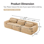 Modular Sectional Sofa with Plush Fabric, Ottoman & Pillows.