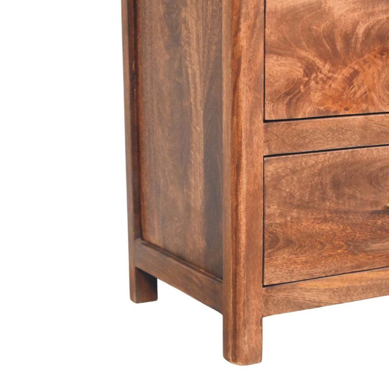 Solid Wood Arc-Line 3 Drawer Chest - Solid Wood 3 Drawer Chest.