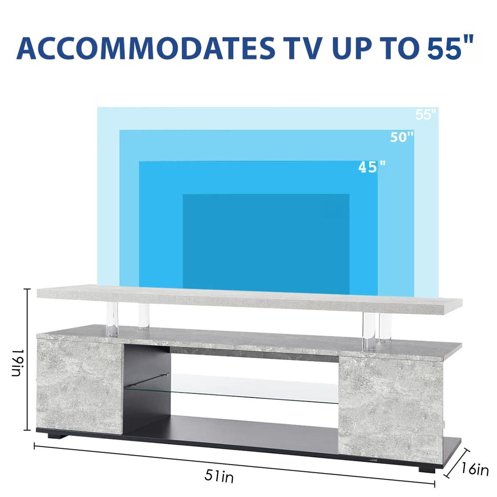 TV Stand for 55 Inch TV - Entertainment Center with Storage.